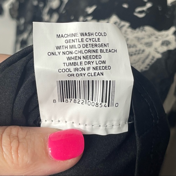 Oh Baby by Motherhood Black Floral Print Semi Sheer Tie Waist Maternity Top M - Picture 6 of 9